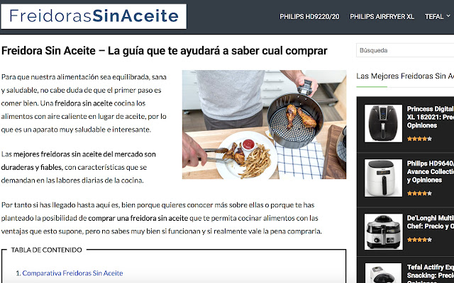 Freidoras Sin Aceite  from Chrome web store to be run with OffiDocs Chromium online
