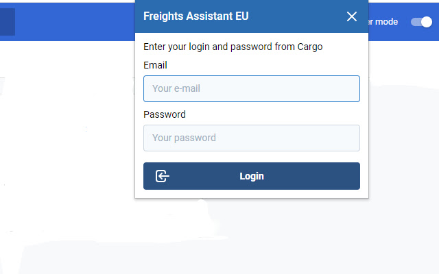 Freights Assistant EU  from Chrome web store to be run with OffiDocs Chromium online