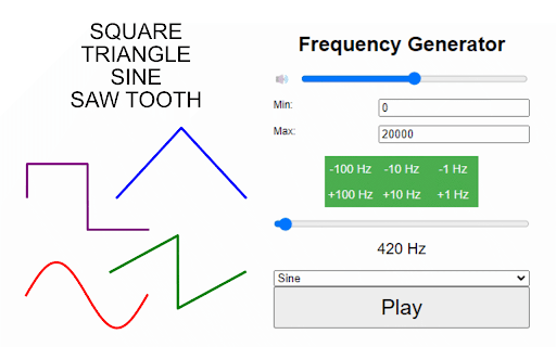 Frequency Generator  from Chrome web store to be run with OffiDocs Chromium online
