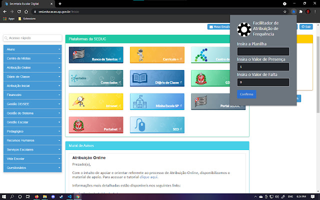 Frequência Facilitada  from Chrome web store to be run with OffiDocs Chromium online