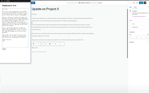 Friendlify  from Chrome web store to be run with OffiDocs Chromium online