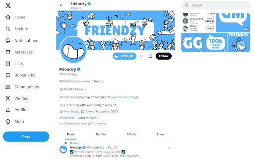 Friendzy  from Chrome web store to be run with OffiDocs Chromium online
