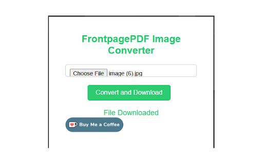FrontpagePDF Image Converter  from Chrome web store to be run with OffiDocs Chromium online