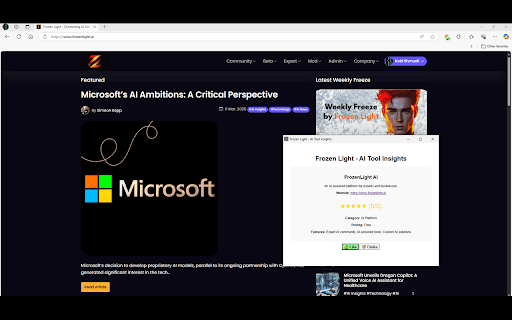 Frozen Light  from Chrome web store to be run with OffiDocs Chromium online