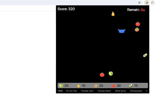 Fruit Collect Game  from Chrome web store to be run with OffiDocs Chromium online