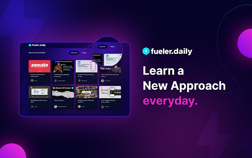 Fueler.daily portfolio inspiration ideas  from Chrome web store to be run with OffiDocs Chromium online