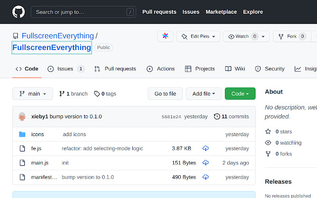FullscreenEverything  from Chrome web store to be run with OffiDocs Chromium online