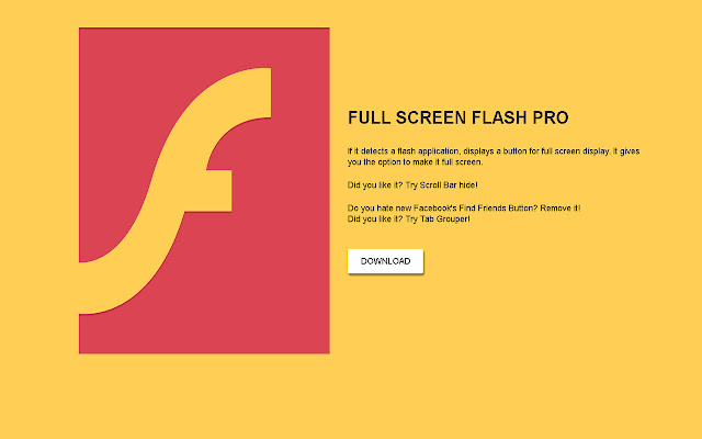 Full Screen Flash  from Chrome web store to be run with OffiDocs Chromium online