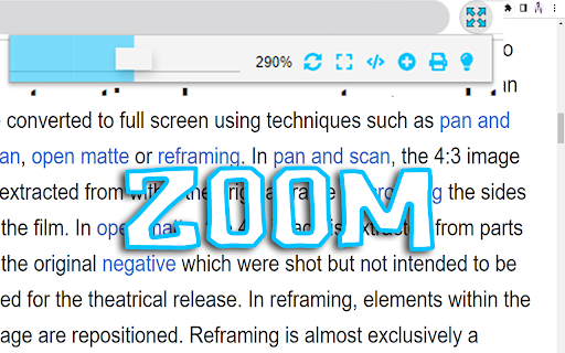 FullScreen for Chrome  from Chrome web store to be run with OffiDocs Chromium online