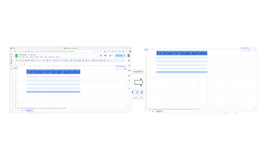 Full screen for Google applications  from Chrome web store to be run with OffiDocs Chromium online
