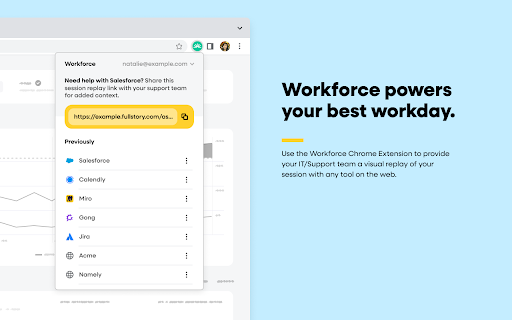 Fullstory Workforce  from Chrome web store to be run with OffiDocs Chromium online