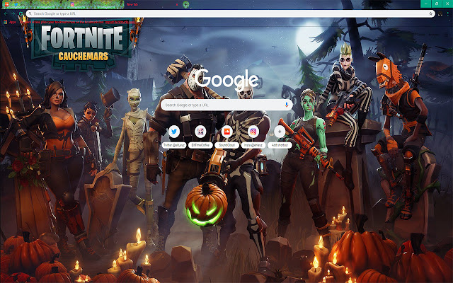 OffiDocs Chromium çevrimiçi ile çalıştırılacak Chrome web mağazasından Halloween Fortnite Battle Royale'de Tam Takım