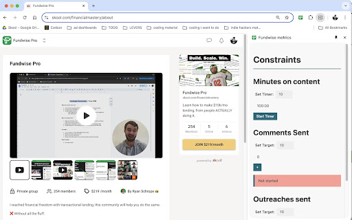 Fundwise metrics  from Chrome web store to be run with OffiDocs Chromium online