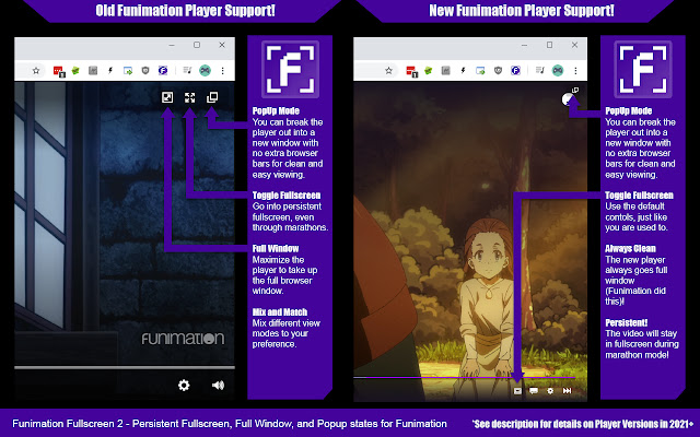 Funimation Fullscreen  from Chrome web store to be run with OffiDocs Chromium online