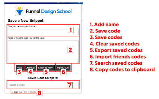 Funnel Code Manager  from Chrome web store to be run with OffiDocs Chromium online