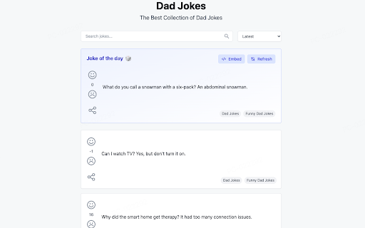 Funny Jokes  from Chrome web store to be run with OffiDocs Chromium online