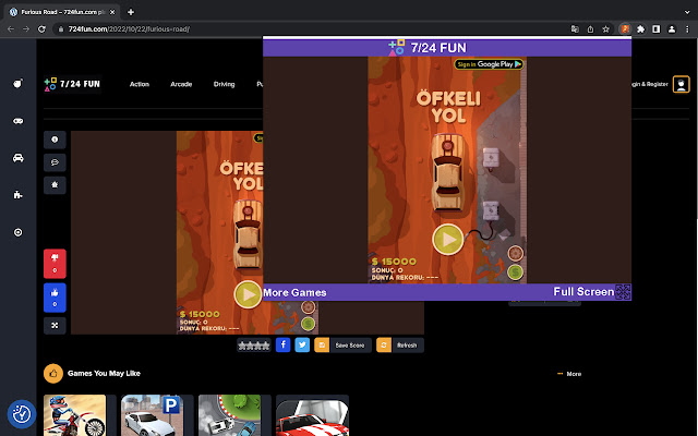 OffiDocs Chromiumオンラインで実行されるChrome Webストアの猛烈なロードカーレースゲーム