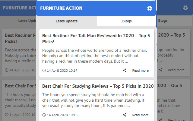 Furniture Action Latest News Update  from Chrome web store to be run with OffiDocs Chromium online