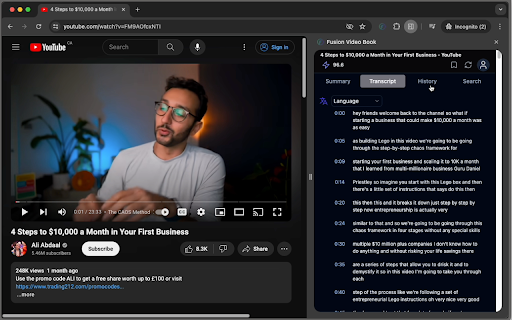Fusion Video Book  from Chrome web store to be run with OffiDocs Chromium online