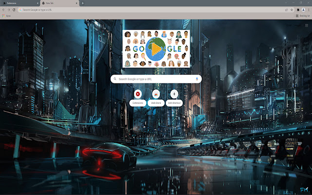 Chrome 网上商店的 Futare City Night 新标签将与 OffiDocs Chromium 在线运行