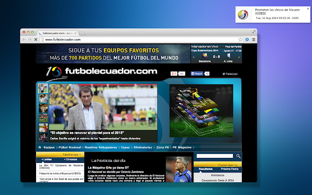 Futbolecuador.com  from Chrome web store to be run with OffiDocs Chromium online