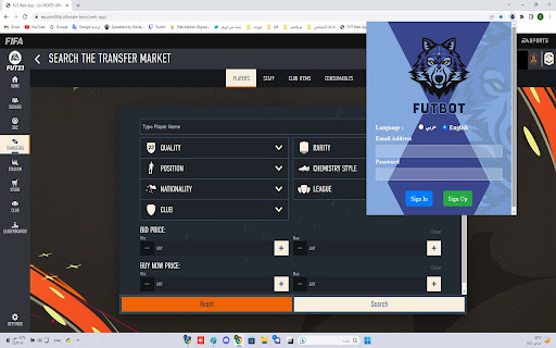 FUTBot  from Chrome web store to be run with OffiDocs Chromium online