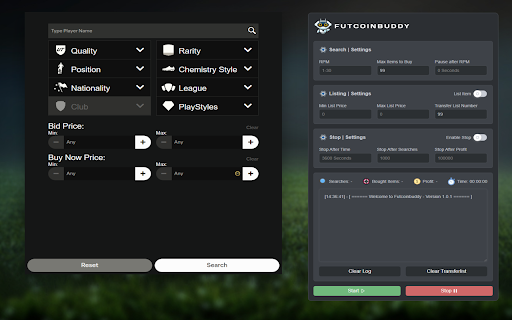 Futcoinbuddy  from Chrome web store to be run with OffiDocs Chromium online