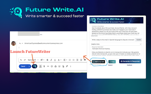 FutureWrite AI for Writing  More w/ ChatGPT  from Chrome web store to be run with OffiDocs Chromium online