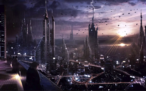 Futuristic Cyber City  from Chrome web store to be run with OffiDocs Chromium online