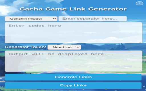 Gacha Game Redeemer Generator  from Chrome web store to be run with OffiDocs Chromium online