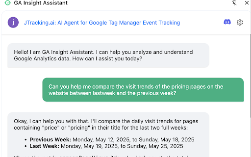 GA Insight Assistant  from Chrome web store to be run with OffiDocs Chromium online