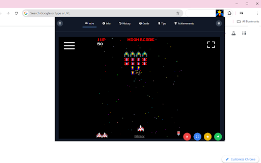 Galaga EE  from Chrome web store to be run with OffiDocs Chromium online