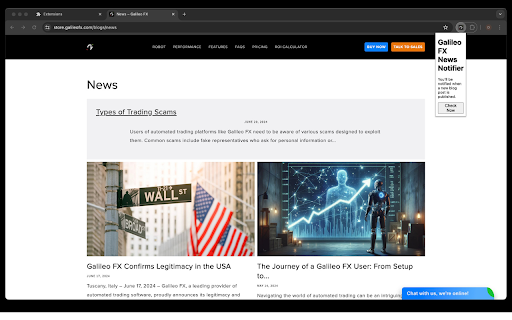 Galileo FX News Notifier  from Chrome web store to be run with OffiDocs Chromium online