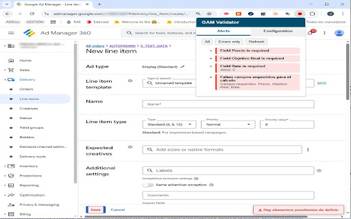 GAM Campaign Validator  from Chrome web store to be run with OffiDocs Chromium online