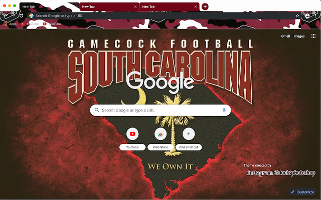 Gamecocks theme  from Chrome web store to be run with OffiDocs Chromium online