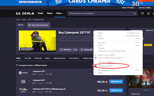 GameInfo  from Chrome web store to be run with OffiDocs Chromium online