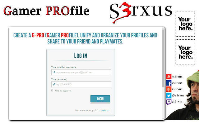 Gamer Profile / G PRO  from Chrome web store to be run with OffiDocs Chromium online