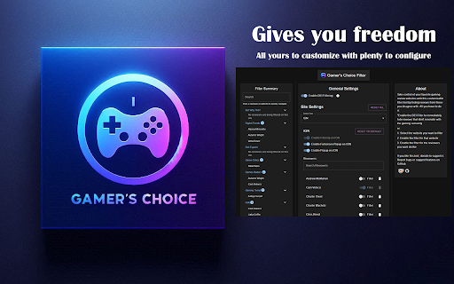 Gamers Choice Filter  from Chrome web store to be run with OffiDocs Chromium online