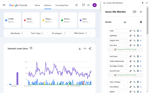 Game Site Monitor  from Chrome web store to be run with OffiDocs Chromium online