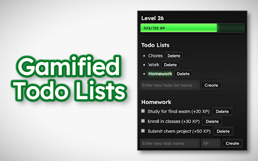 Gamified Todo Lists  from Chrome web store to be run with OffiDocs Chromium online