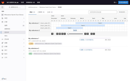 Gantt Chart plugin: for GitLab  from Chrome web store to be run with OffiDocs Chromium online