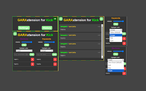 GARAxtension for Kick  from Chrome web store to be run with OffiDocs Chromium online