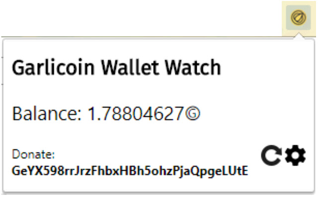 Garlicoin Wallet Watch  from Chrome web store to be run with OffiDocs Chromium online