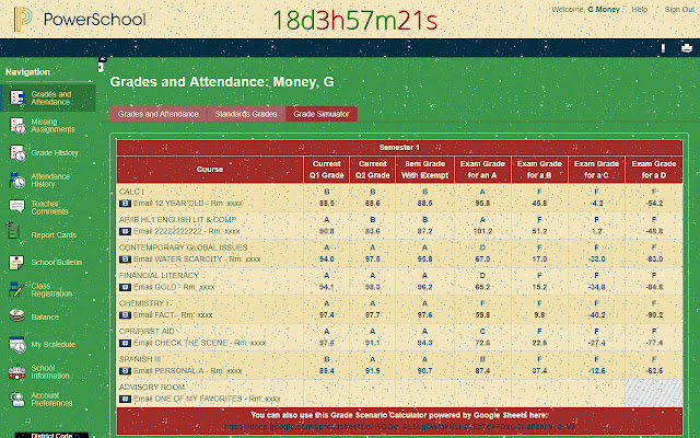 Garrets PowerSchool Addon for KFHS  from Chrome web store to be run with OffiDocs Chromium online