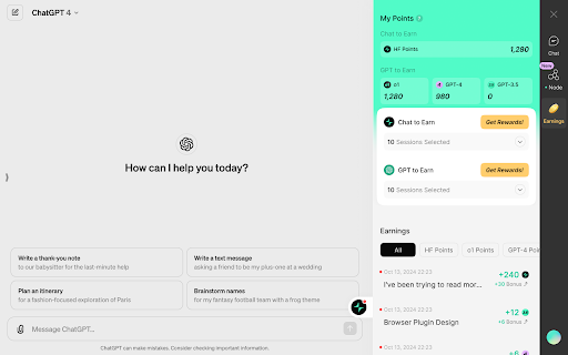 Gata: All in One AI Platform with Passive Rewards  from Chrome web store to be run with OffiDocs Chromium online