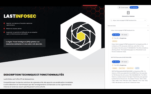 Gatewatcher CTI  from Chrome web store to be run with OffiDocs Chromium online