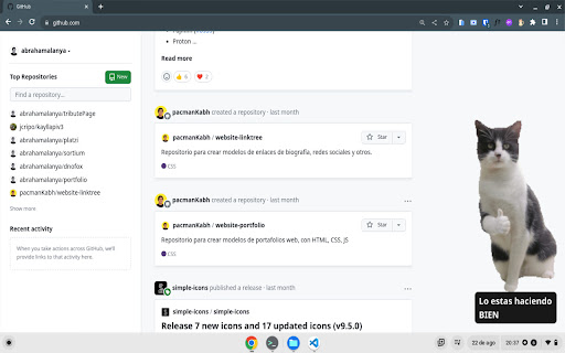 Gato en la Web  from Chrome web store to be run with OffiDocs Chromium online