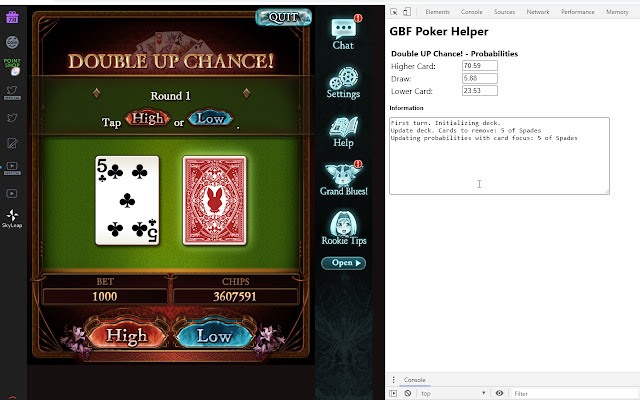 GBF Poker Helper  from Chrome web store to be run with OffiDocs Chromium online