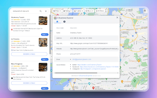 G Business Explorer G Map Leads Finder  from Chrome web store to be run with OffiDocs Chromium online
