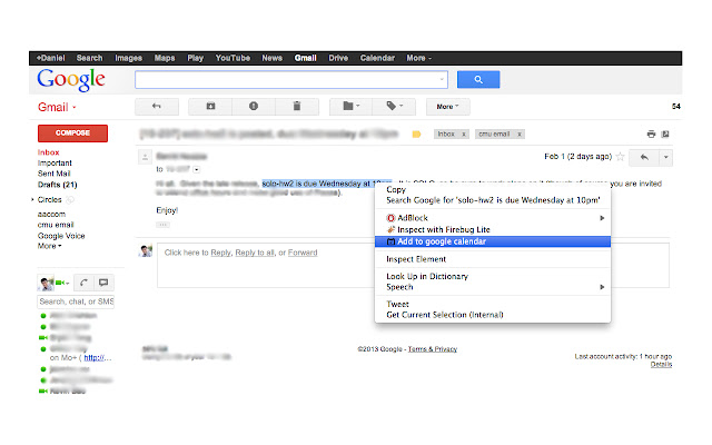 Gcal Everywhere  from Chrome web store to be run with OffiDocs Chromium online